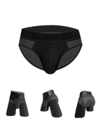 2-pack Men's Sexy Semi-transparent Ribbed Briefs