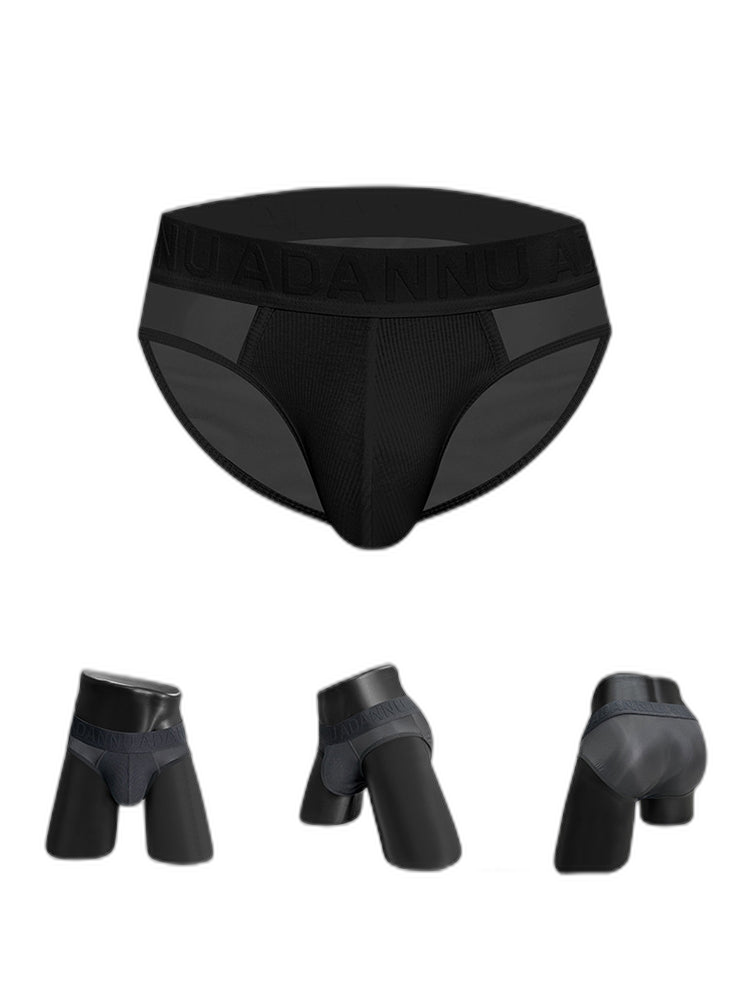 2-pack Men's Sexy Semi-transparent Ribbed Briefs