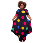 Short-sleeve Printed Loose-fitting Fashionable Women's Dress