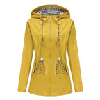Casual hooded waist coat mid-length ladies trench coat