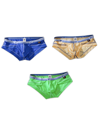 3 Pack Sexy Fashion Ice Silk Solid Color Men's Briefs