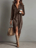 The Chic Edit – Women’s Button-Down Collar Casual Dress