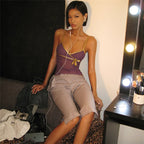 Solid-color Slim-fit Street-style Sleeveless Backless Tank Top For Women