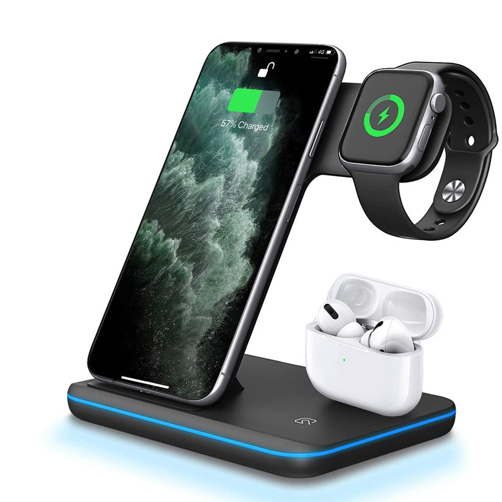 3-in-1 Wireless Charging Station - Fast Charge for iPhone, Apple Watch & AirPods | 15W Qi Charger Stand