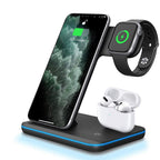 3-in-1 Wireless Charging Station - Fast Charge for iPhone, Apple Watch & AirPods | 15W Qi Charger Stand