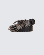 Skull Hand Studded Belt