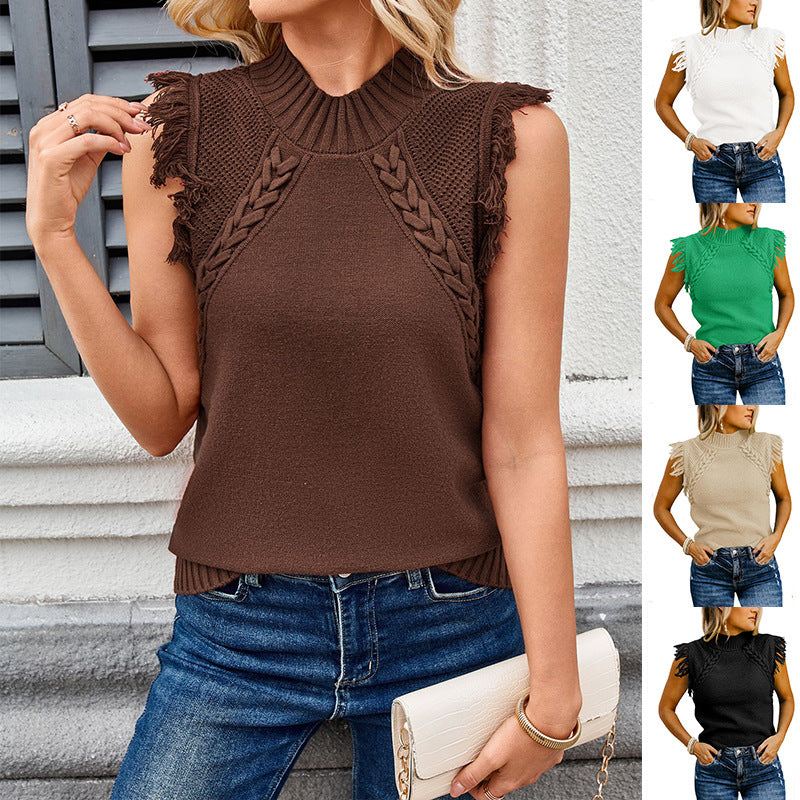 Casual Weaving Sleeveless Sweater Vest