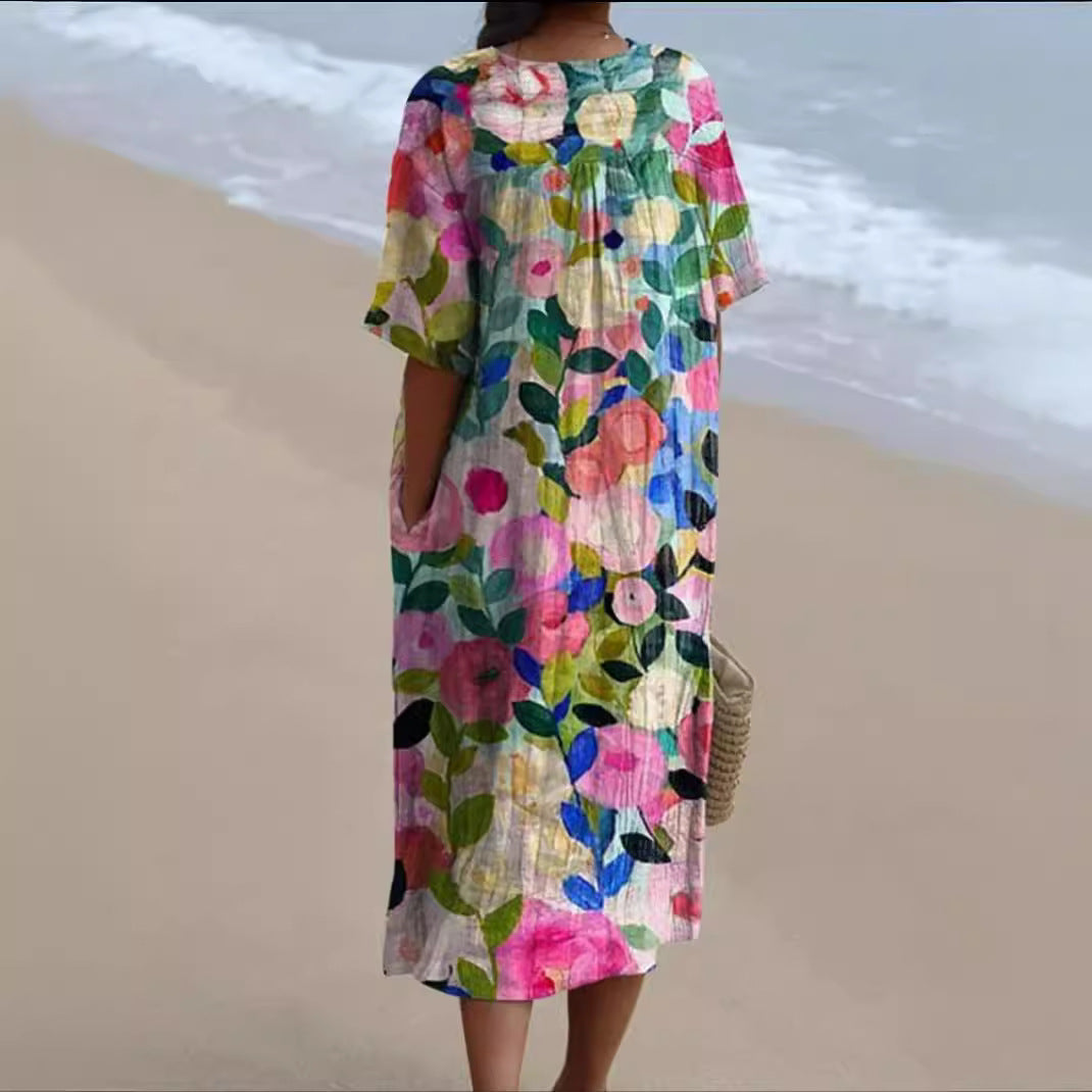 Women's Comfortable Loose Printed Long Dress