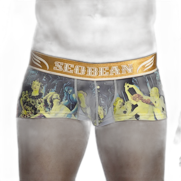 SEOBEAN Luxe Print Silk Low-Waist Boxers