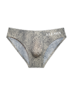 3 Pack ALLMIX Men's 3D Pouch Sexy Leopard Print Ice Silk Briefs