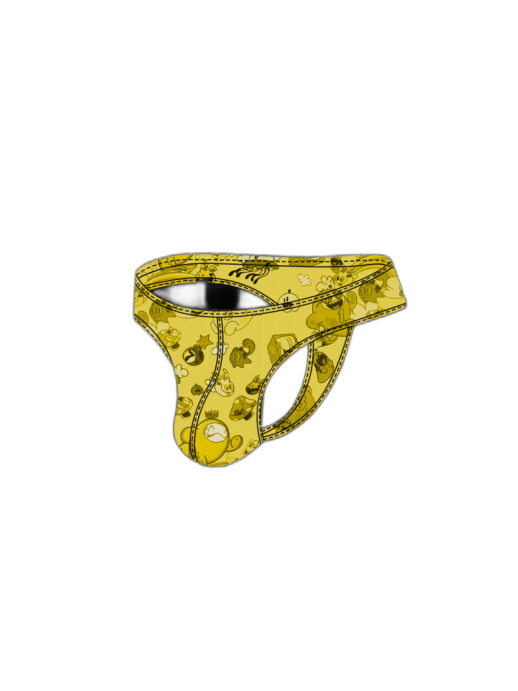 2 Pack Men's Low-Rise Sexy Print Thong