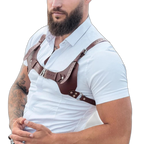 PU Leather Light Brown Chest Harness
