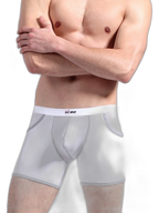 3 Pack Men's Long Leg Boxer Briefs Made of Ultra-Thin Ice Silk with Anti-Wear Elastic
