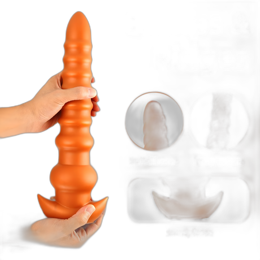 Cracker - Silicone Butt Plug - Deep Anal Sex Toy - Ribbed Anal Dildo - 3 Sizes