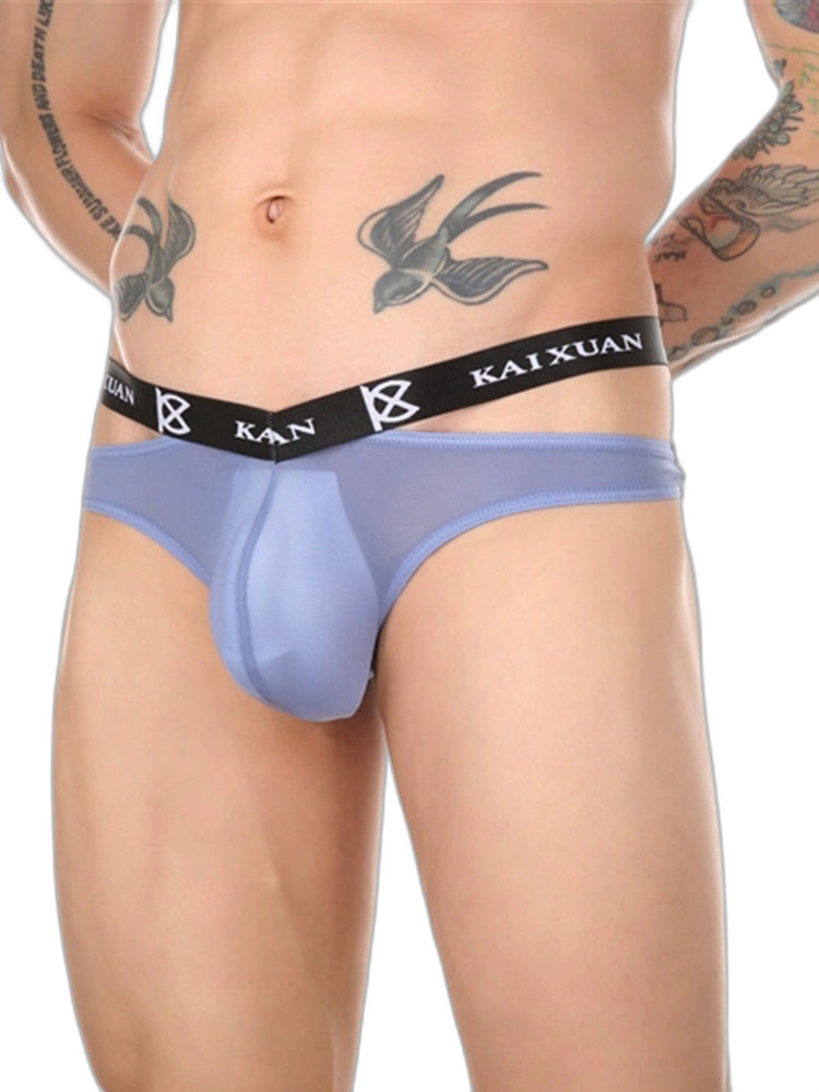 3 Pack Men's Sexy Ice Silk Mesh Breathable Erotic Thong & Strings