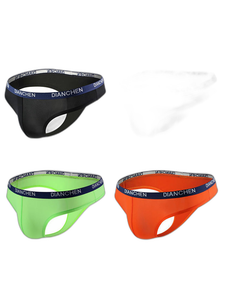 4 Pack Men's Sexy Comfortable Ice Silk Breathable Thong