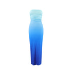 Summer Slim-fit Sexy Strapless Ombre Midi Dress