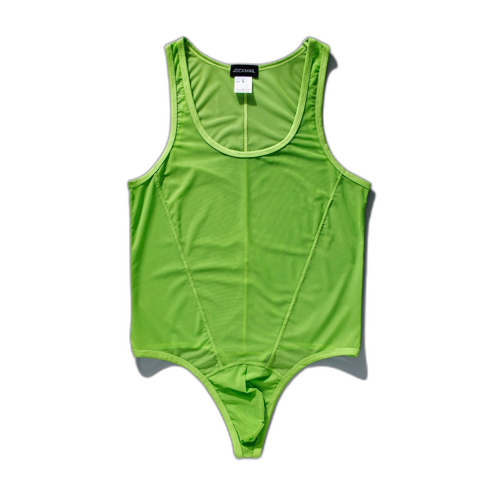High-Cut Mesh Thong Bodysuit