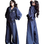 Hooded Cardigan Top Chic Casual Sportswear Set