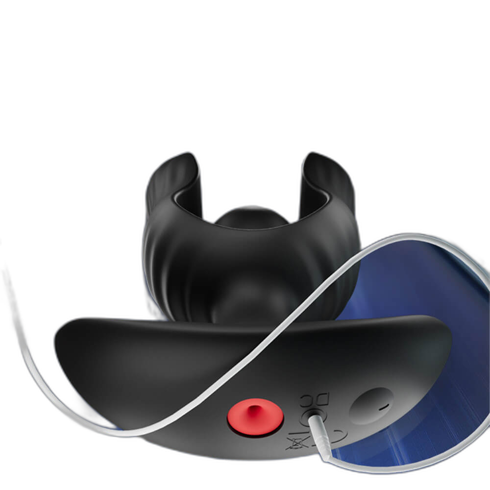 Petal - Inflatable Vibrating Butt Plug - Black Anal Dilator