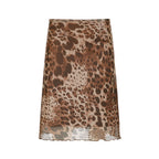 American Retro Street Style Leopard Print Gauze Skirt