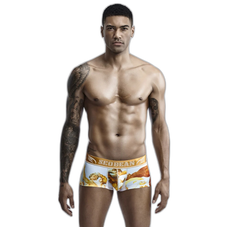 SEOBEAN Luxe Print Silk Low-Waist Boxers