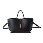 INS Litchi Pattern Shoulder Bag Fashion Zipper Bucket Bag High Capacity Totes Handbag For Women