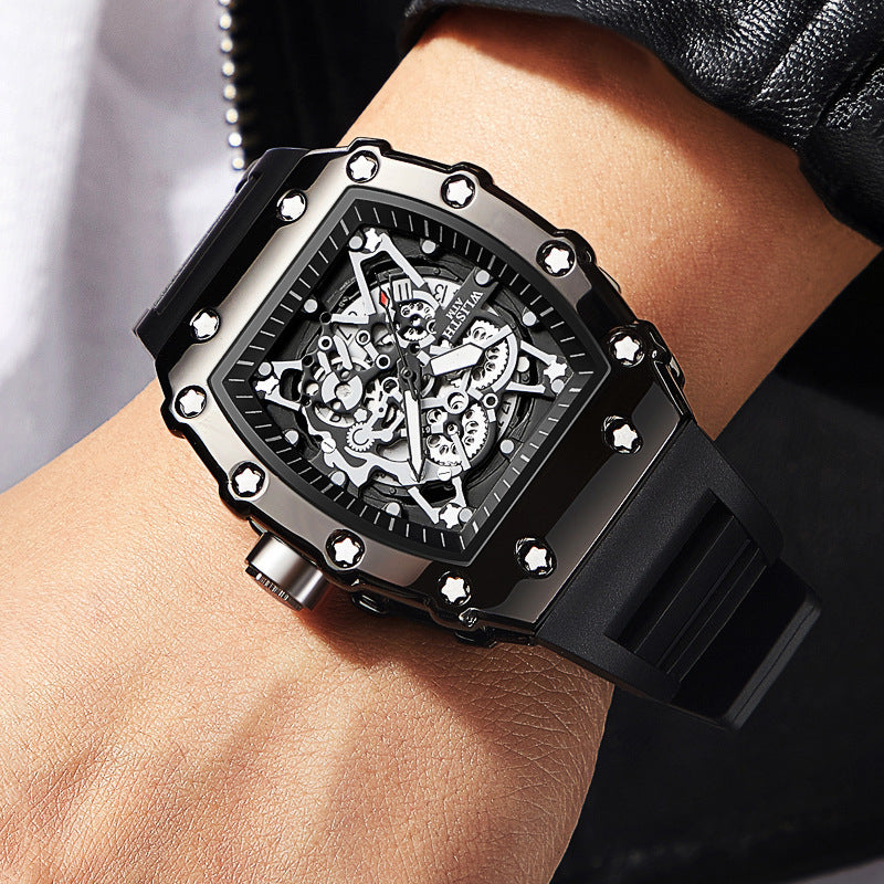 Large Dial Luminous Barrel-shaped Men's Watch