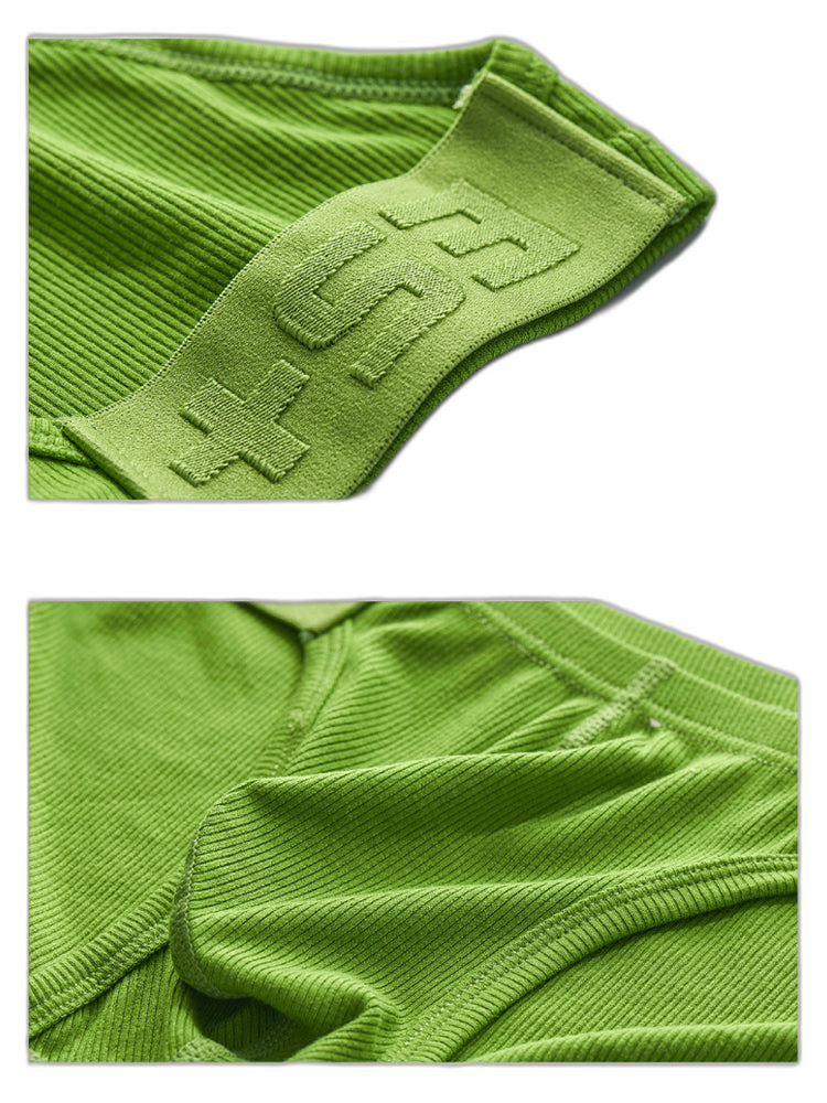2 Pack Men's Solid Color Low Rise Sweat-Absorbent Large U-Shaped Small Pocket Briefs