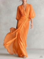 European And American-style Slim-fit Long Dress For Women