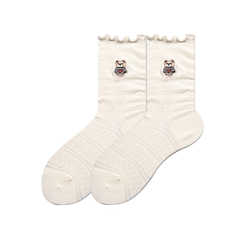 Socks Female Japanese Cute Cartoon Hand-painted  Stockings Korean Version