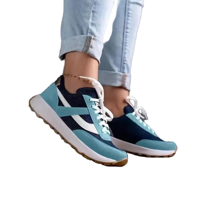 Mesh Contrast Round Toe Sneakers