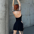 Backless Hollow-out Halter Women's Tight Dress