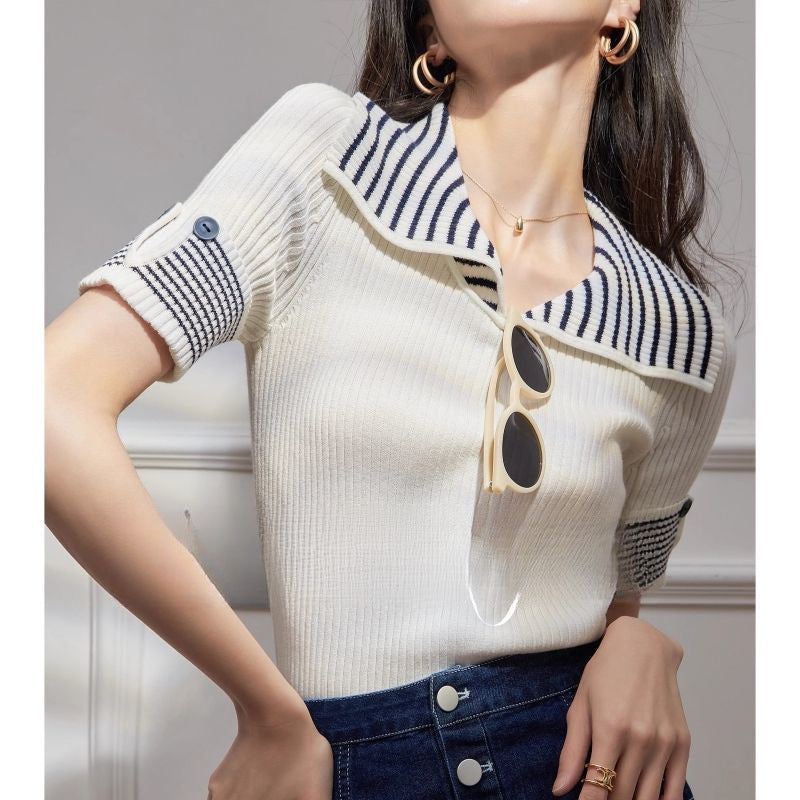 Stylish Light-luxury Niche Statement Womens Top With A Collar