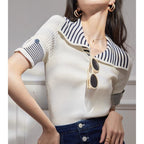 Stylish Light-luxury Niche Statement Womens Top With A Collar