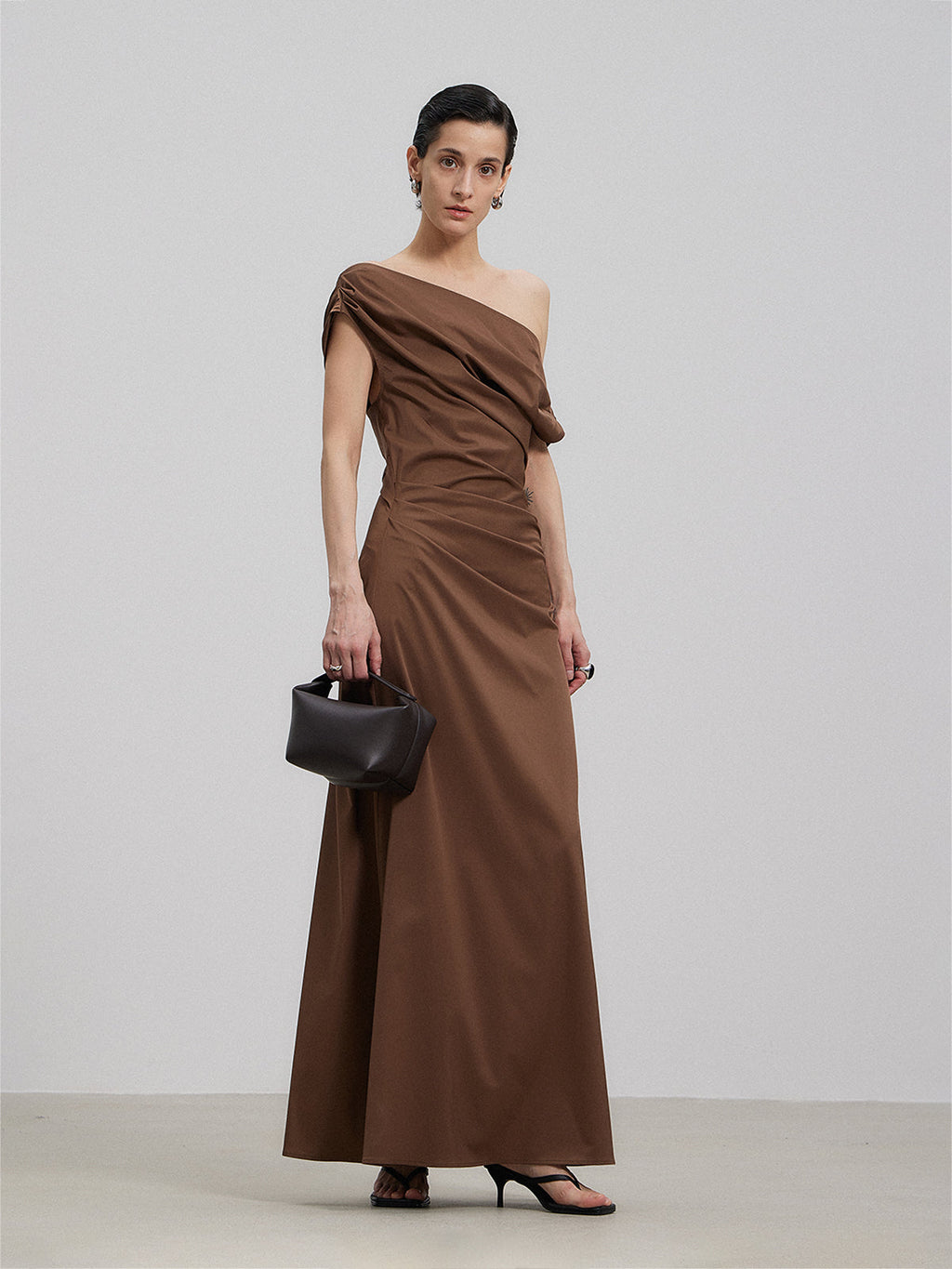 Elegant Pleated Cross-Back Dress
