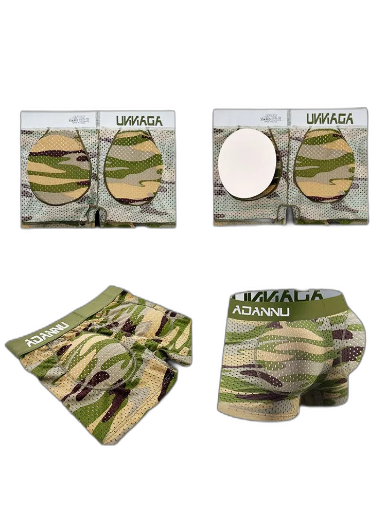 Camouflage Removable Hip Pad Boxer Briefs