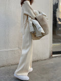 Women's Autumn And Winter Knitting Wide-leg Pants High Waist Drooping Mopping Casual
