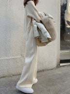 Women's Autumn And Winter Knitting Wide-leg Pants High Waist Drooping Mopping Casual