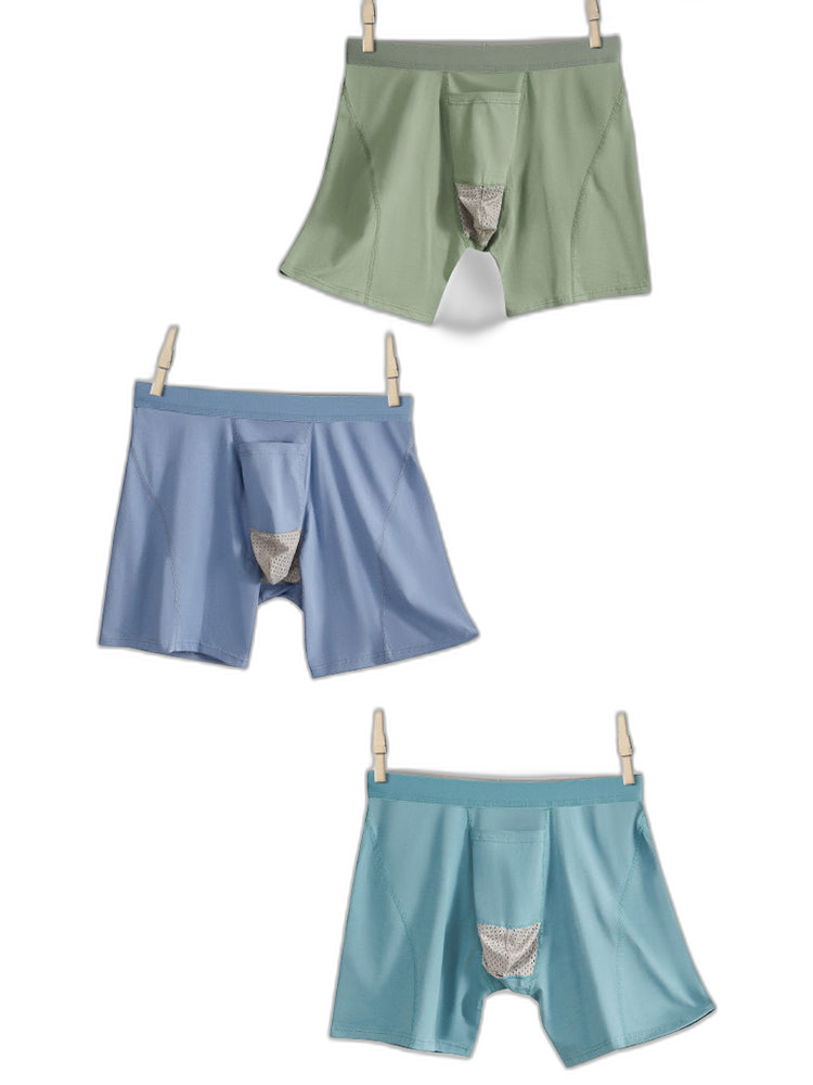 2 Pack Men's Gun Bullet Separation Casual Sports Breathable Cotton Mid-Rise Midway Briefs