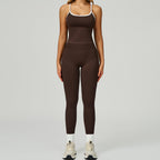 Women's Vest And Pants Color-blocking Yoga Set