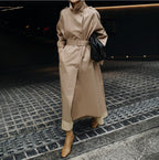 Women's Solid Color Spring And Autumn Korean Style Simple Mid-length Trench Coat