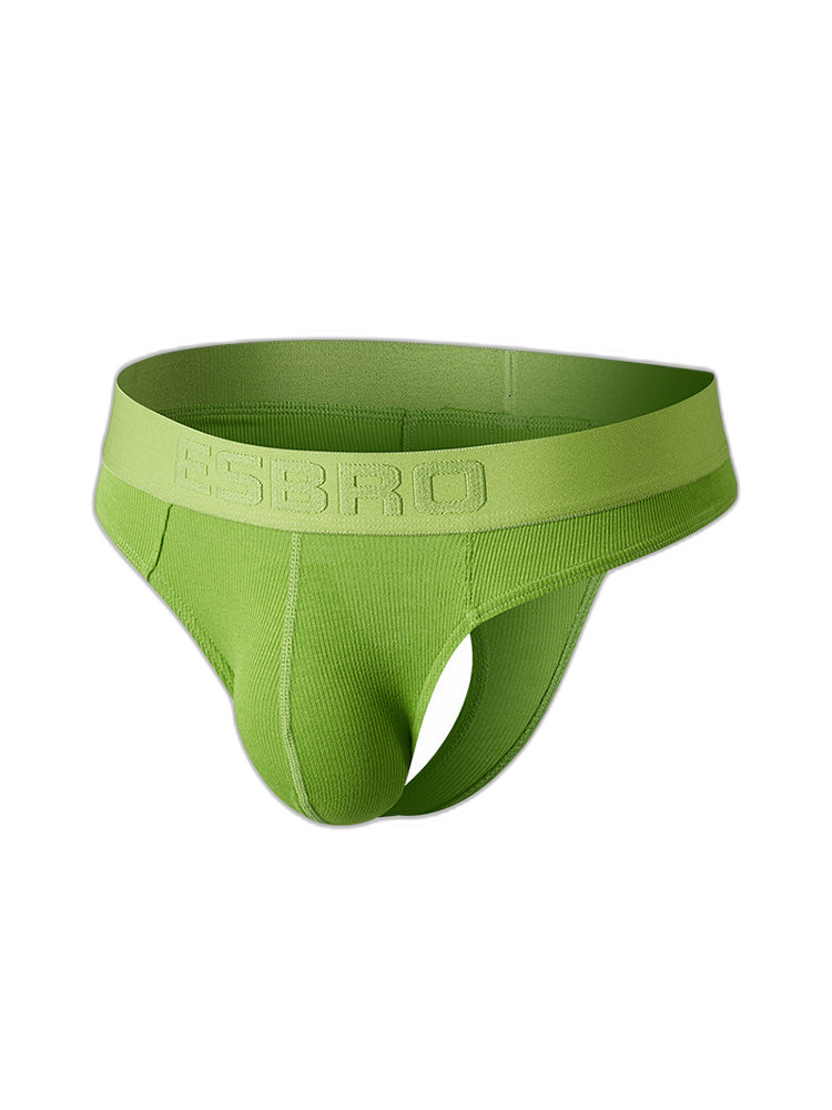 2 Pack Men's Ribbed Butt-Lifting U-Pouch Sexy Thong