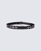 Hip-hop Style Belt with Metal Rivets and Cowhide