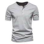 Mens Casual Crew-Neck Short-Sleeve Solid-Color T-Shirt