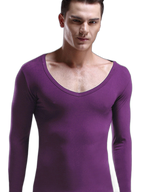Mens Ultra Soft Low Cut V-Neck Thermal Shirt