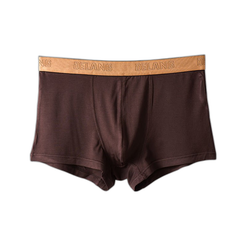 Modal Ultra-soft Solid Mid-waist Men's Boxer Briefs