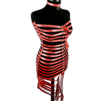 Seductive Black Bondage Harness Corset Dress