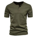 Mens Casual Crew-Neck Short-Sleeve Solid-Color T-Shirt