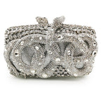 Python Diamond-studded Dinner Bag Magnetic Clasp Chain Clutch